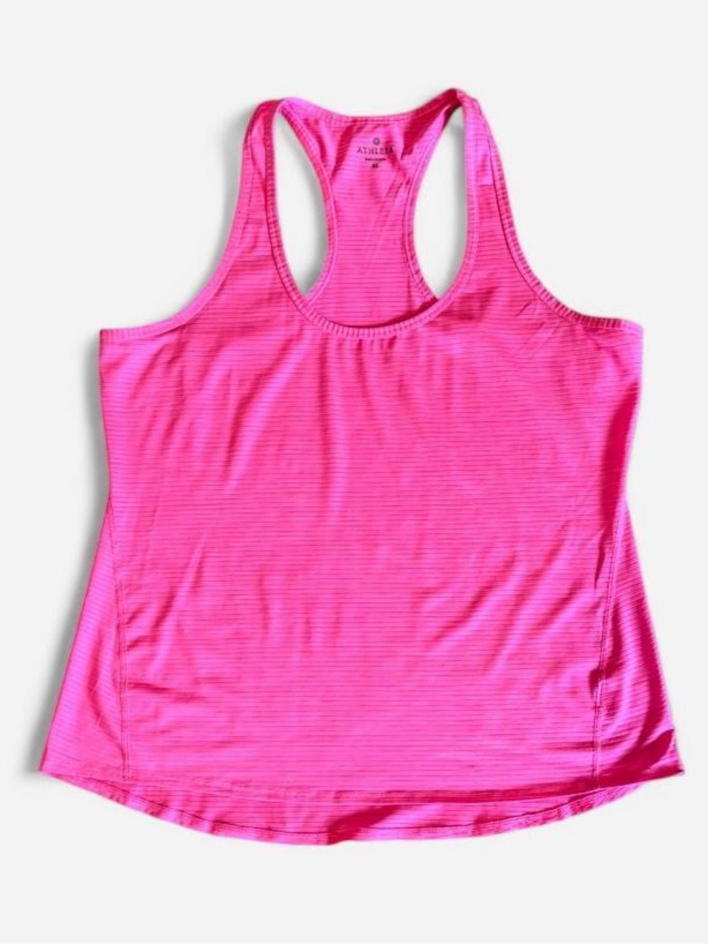 Hot Pink Athleta Shadow Stripe Chi Tank XL Melon Shock